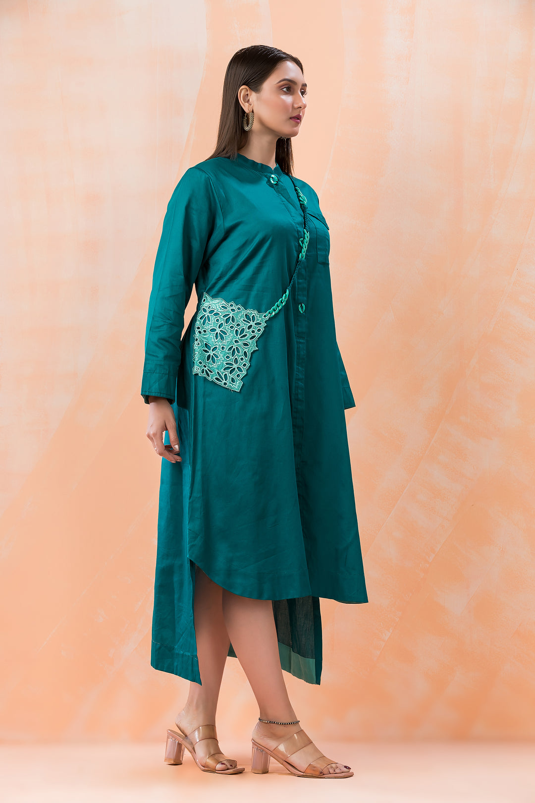 Niharika Teal Cotton Dress