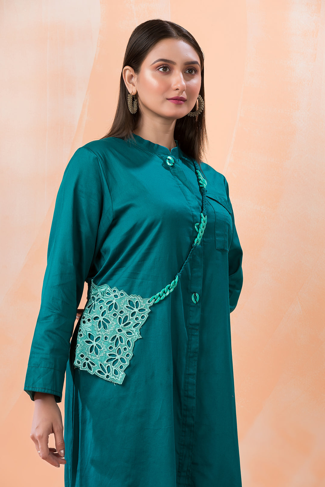 Niharika Teal Cotton Dress