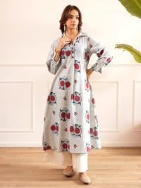 Kashvi sky Cotton Kurta Pant Set
