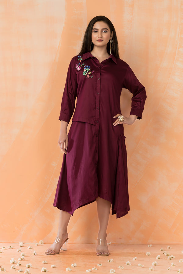 Sabhya Jam Embroidered Cotton Dress