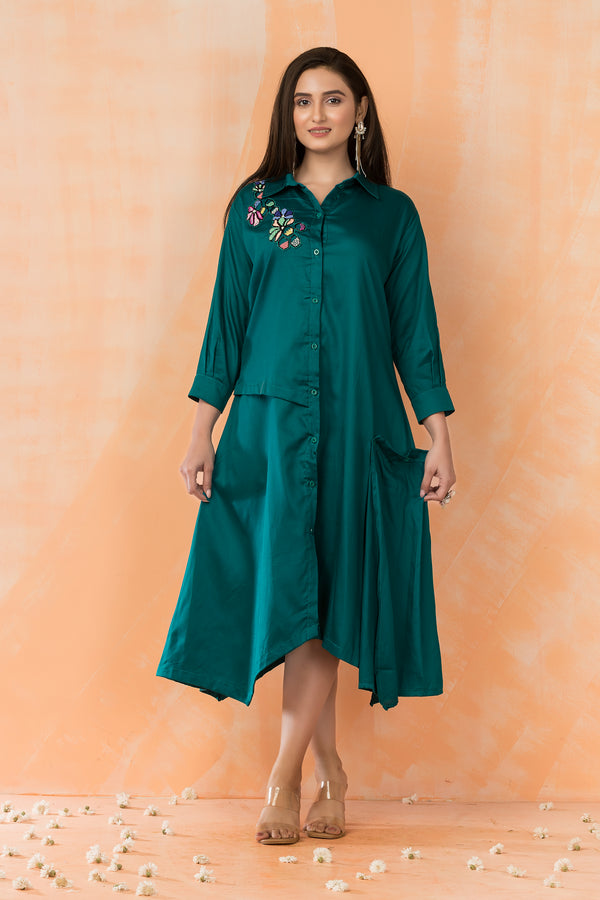 Sabhya Fern Embroidered Cotton Dress