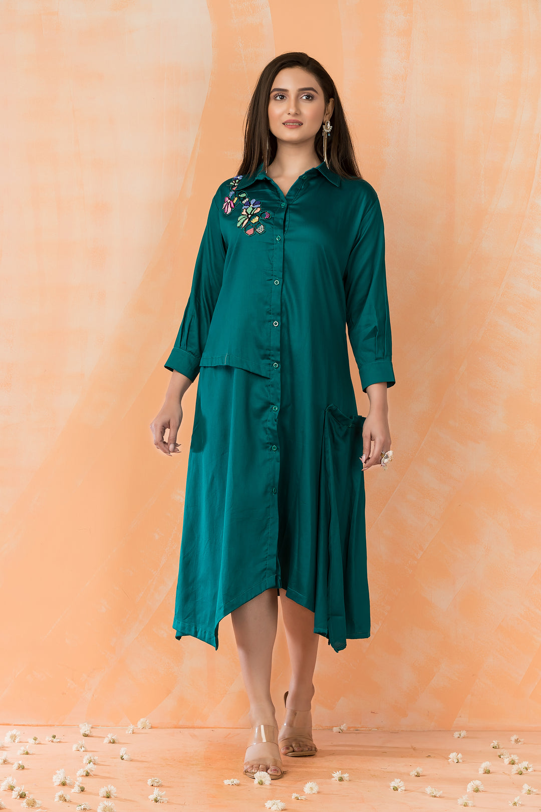 Sabhya Fern Embroidered Cotton Dress Autumn Lane Clothing Sabhya Fern Embroidered Cotton Dress Autumn Lane Clothing