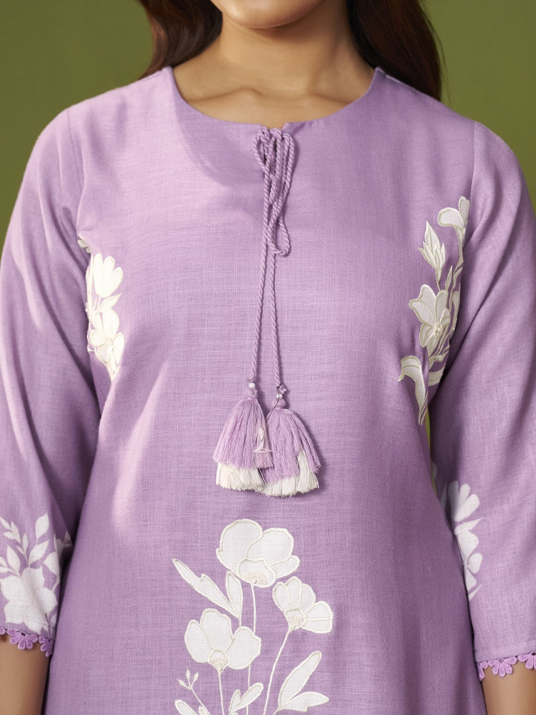Itrh amethyst cotton linen suit set