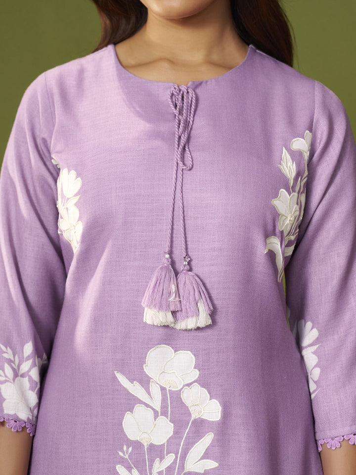 Itrh amethyst cotton linen suit set