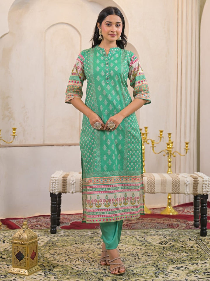 Shanti Sea Printed Cotton Suit Set