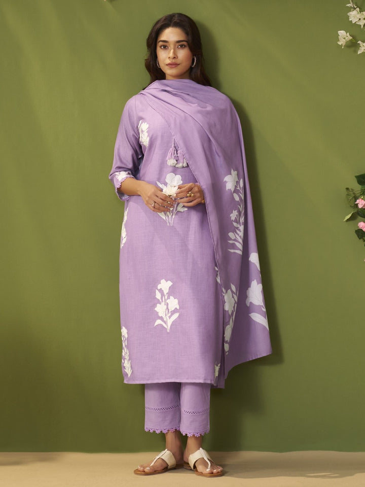 Itrh amethyst cotton linen suit set