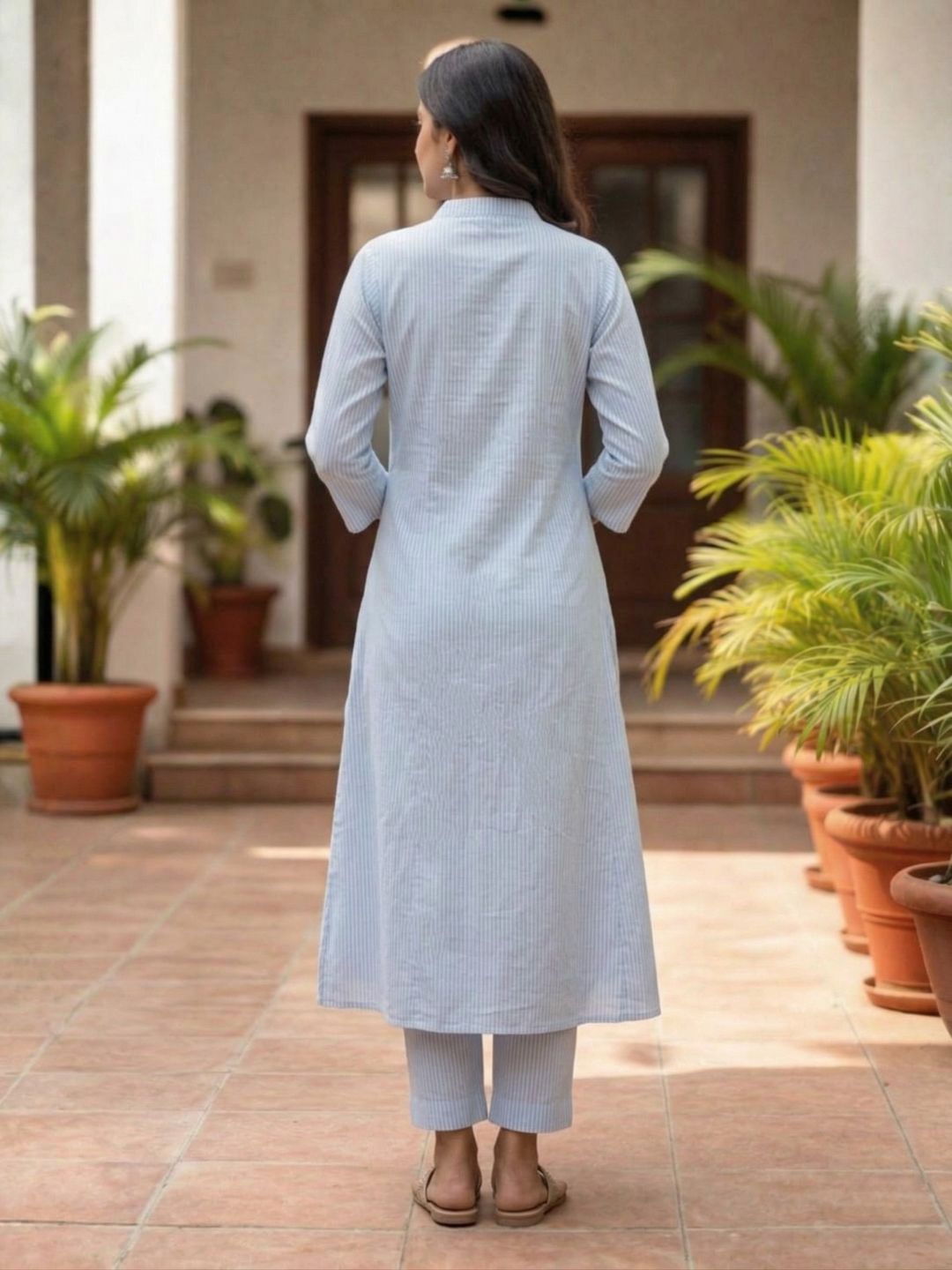 Perka softblue cotton kurta
