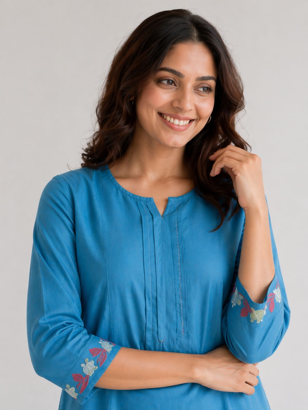 Jayna Cobalt Embroidered Kurta Pant Set