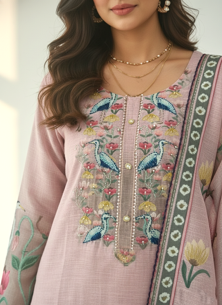 Reet Mauve Printed Work Suit Set