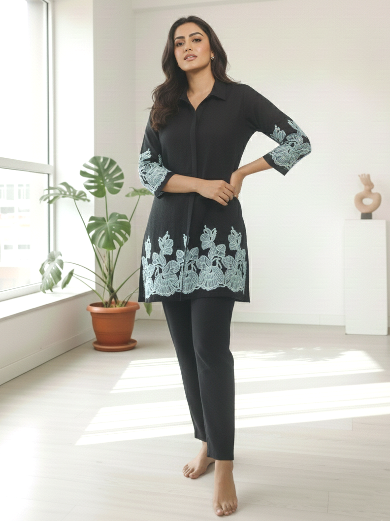 Reet Onyx Embroidered Co-ord Set