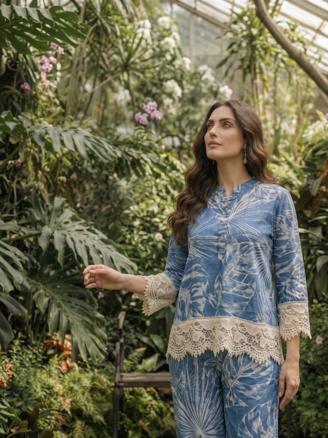 Perka indi cotton lace co-ord set