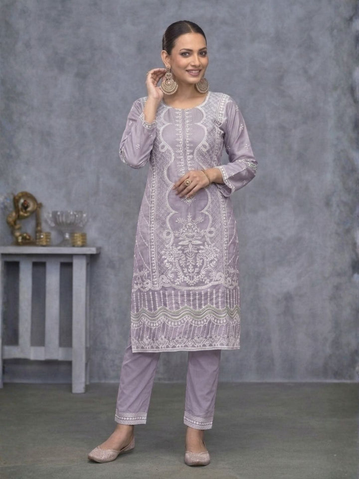 Mayuri Lavender Heavy Full Work Suit Set