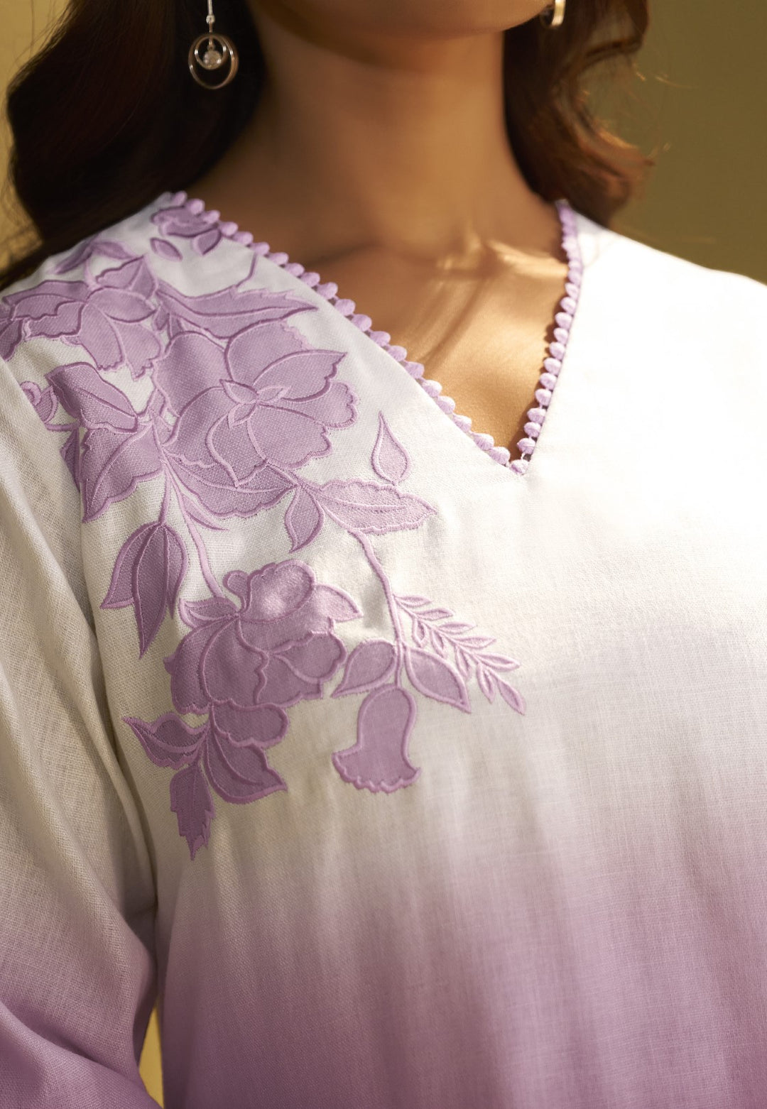 Itrh periwinkle applique co-ord set