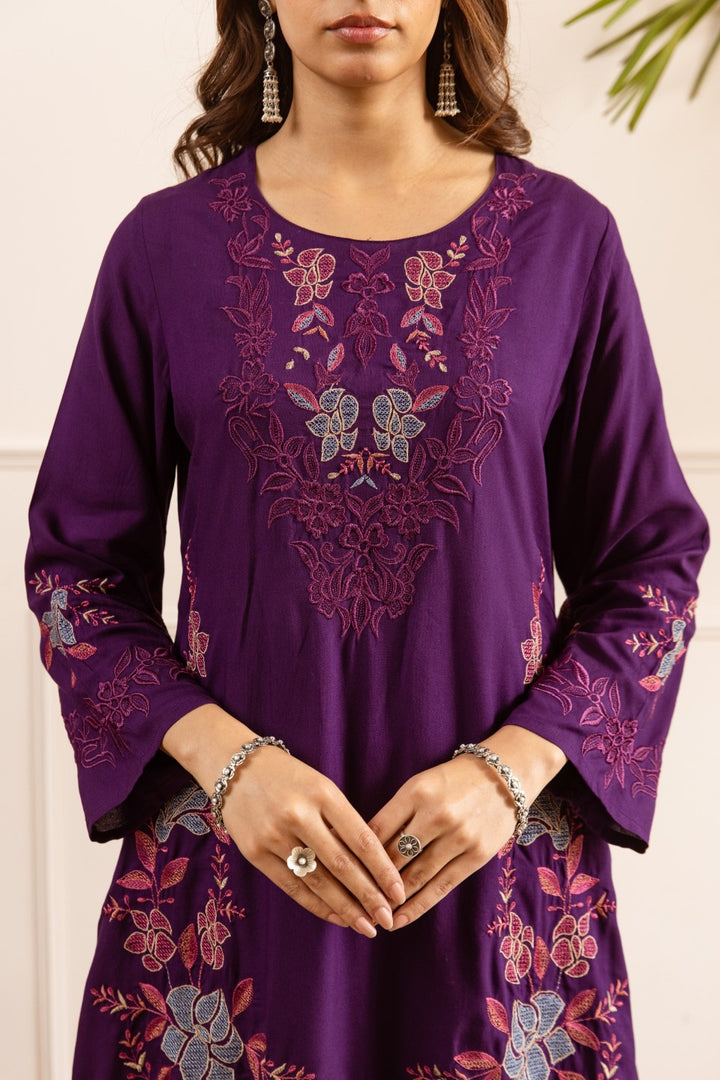 Karen grape embroidery cotton co-ord set