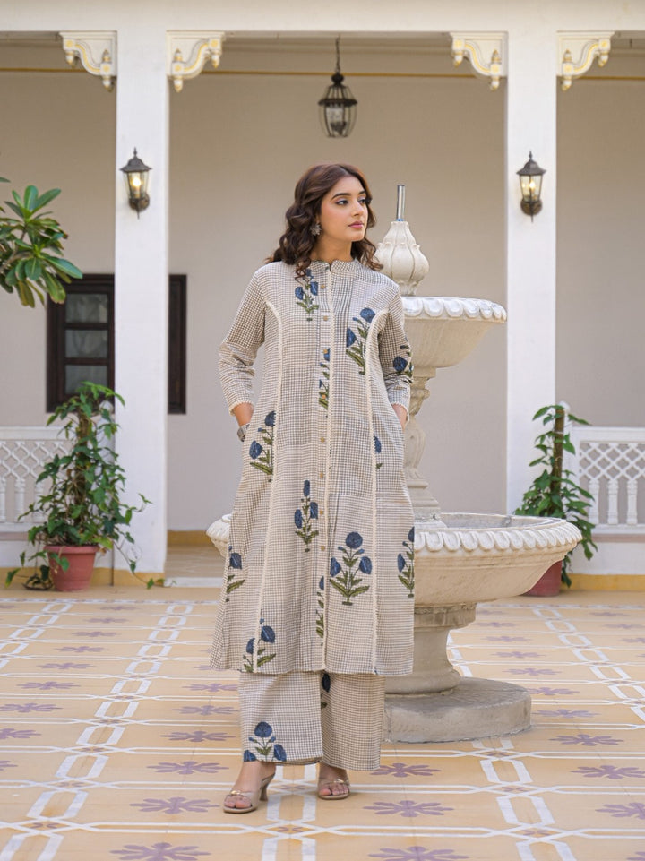 Mayri peony cotton kurta pant set