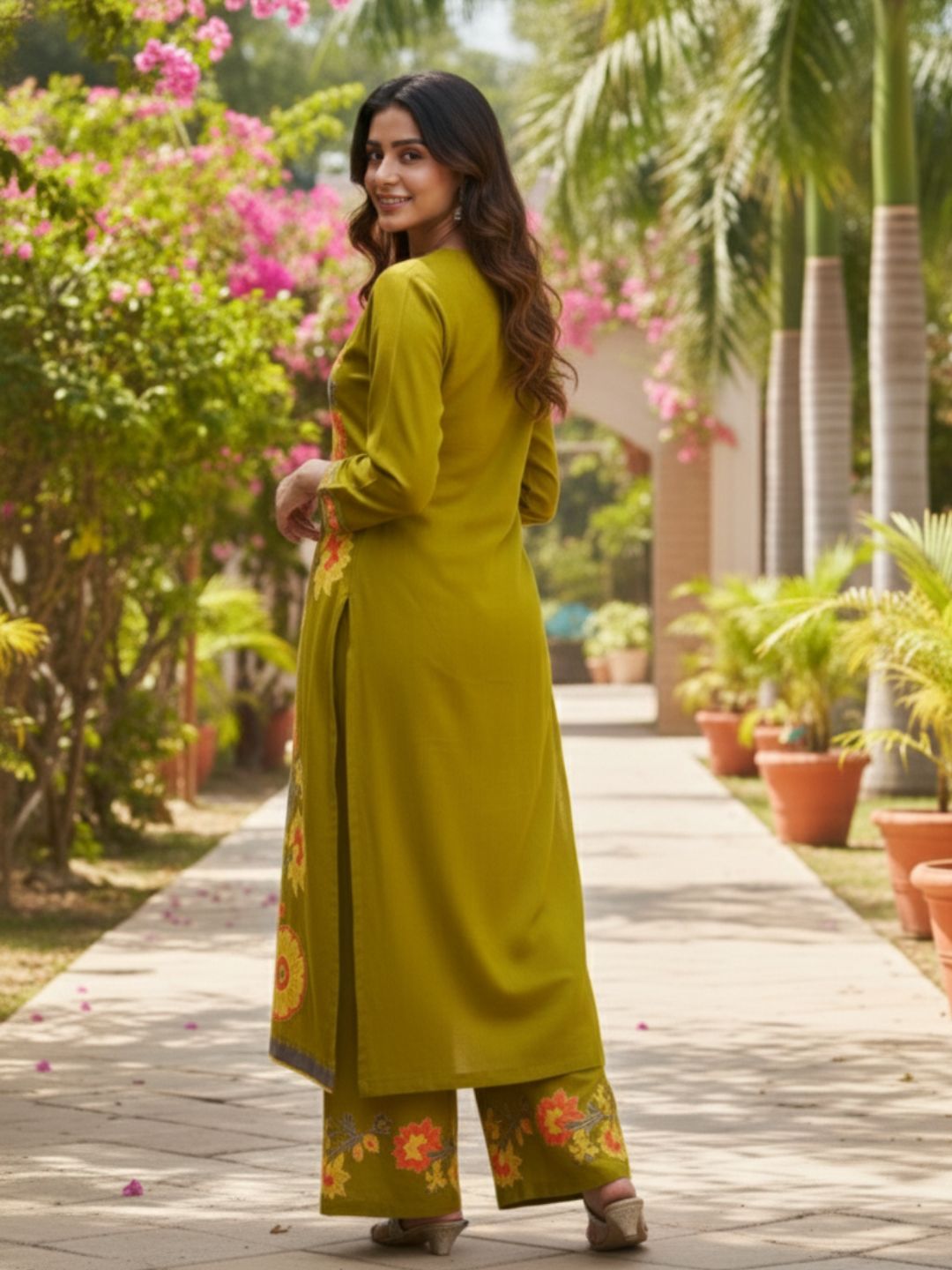 Sonpal sage printed kurta pant set