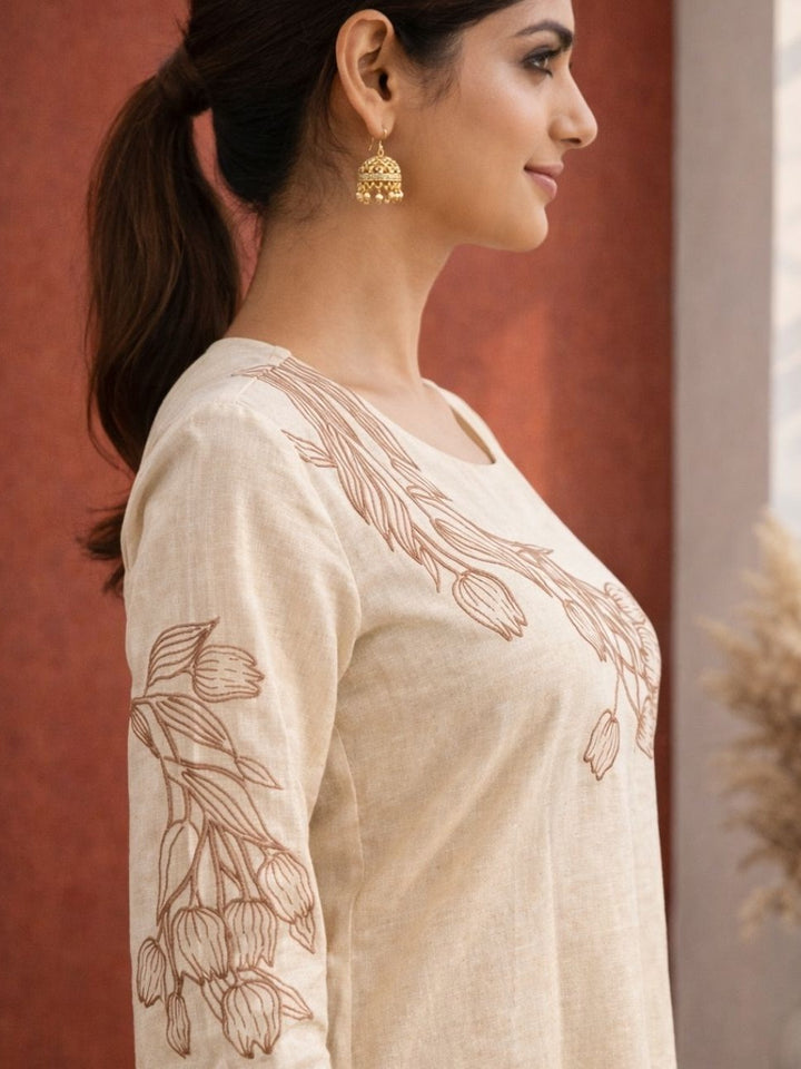 Mishka Mist Embroidered Kurta Pant Set