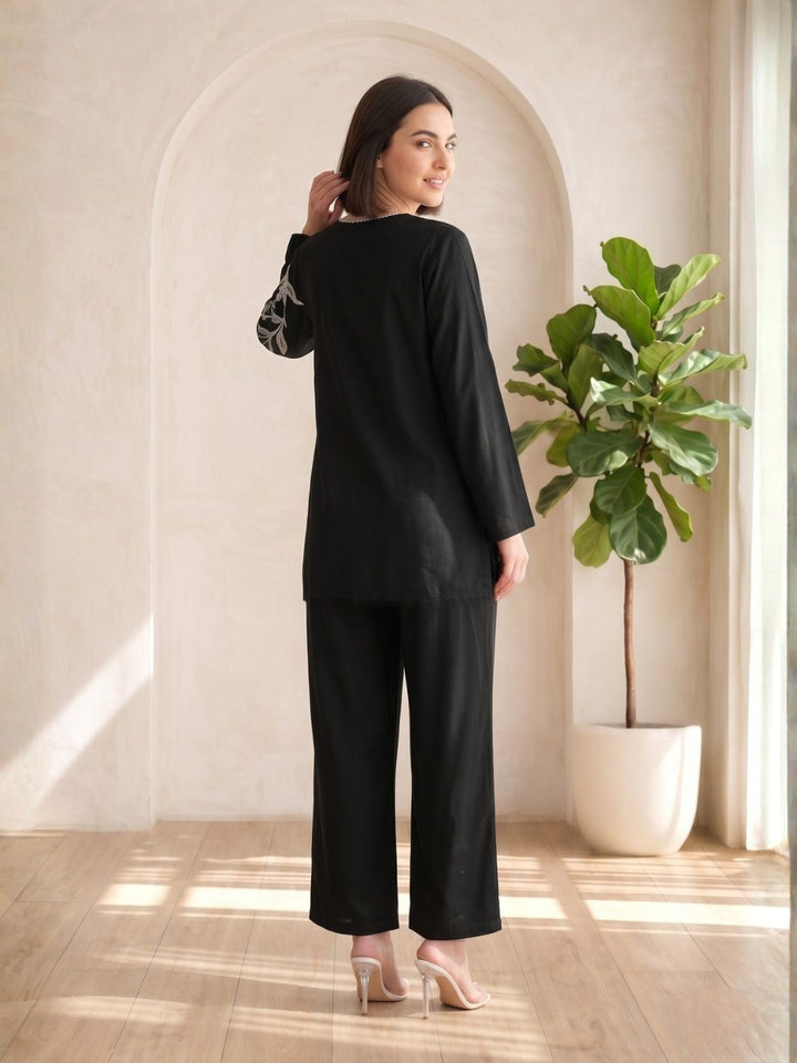 Tashvika ebony embroidered Co-ord Set
