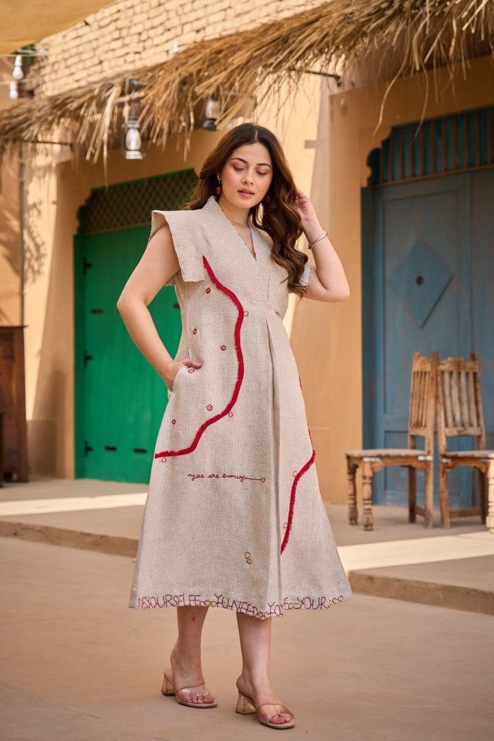 Tatva bisque cotton Dress