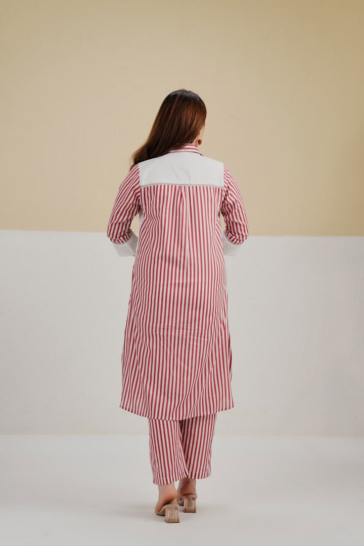 Tatva berry stripes cotton co-ord set