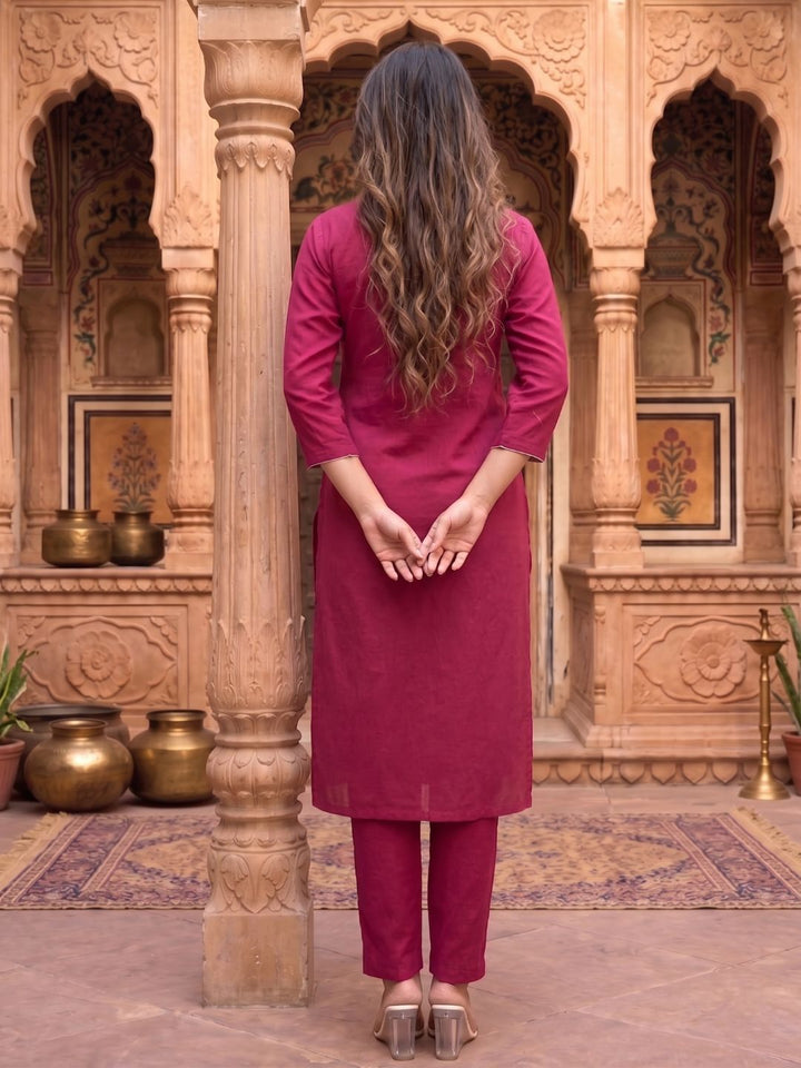 Nabha Rose Embroidered Kurta Pant Set