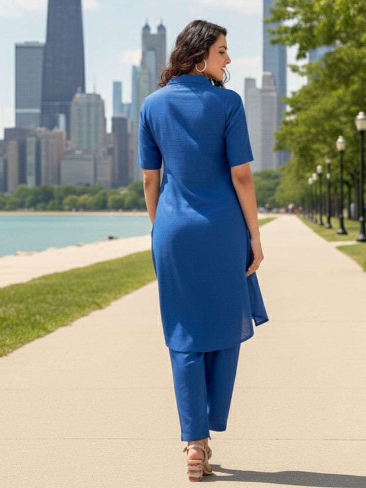 Tushki Indigo Elegant Co-ord Set