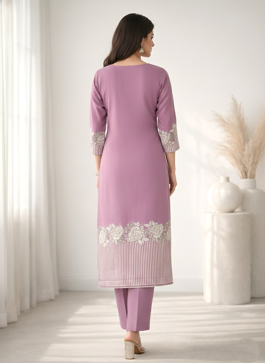 Reet Lavender Printed Work Suit Set