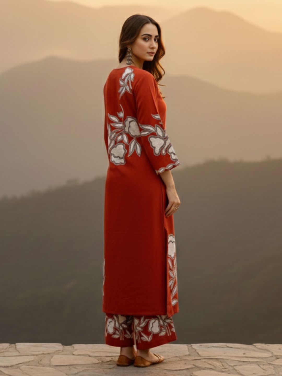 Bakul Rust Digital Print Kurta Pant Set