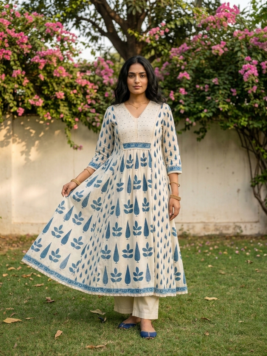 Swades parch cotton suit set