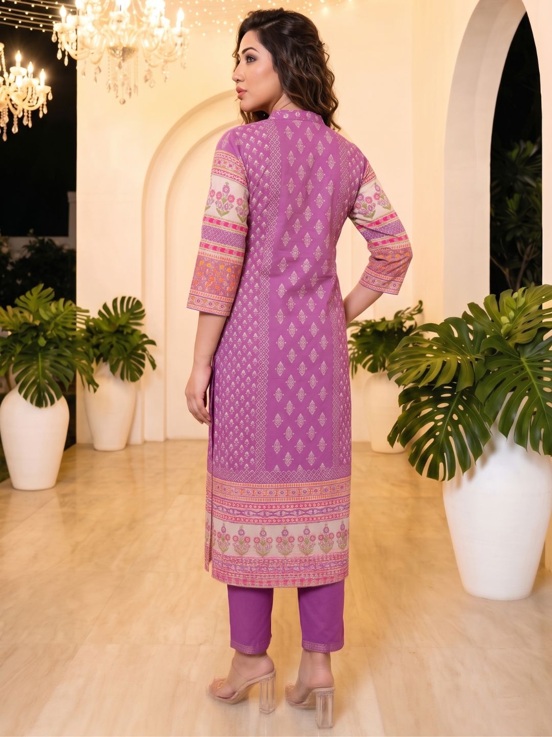 Shanti Orchid Printed Suit Set