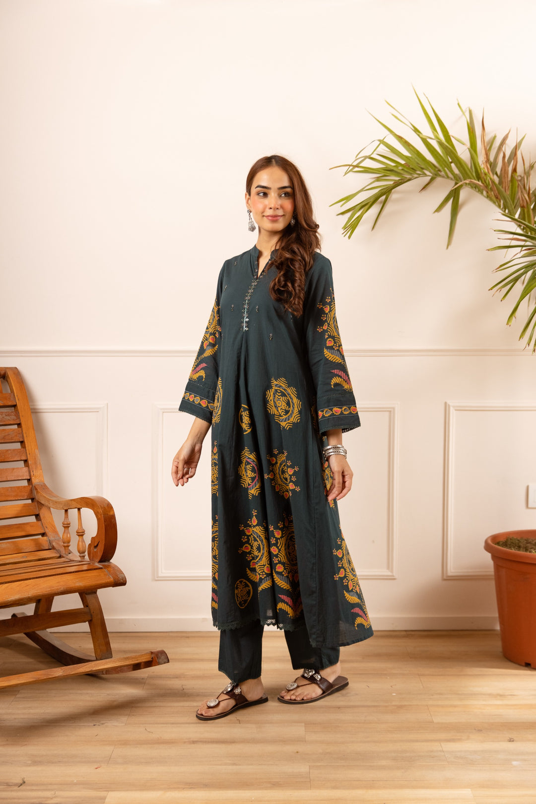Karen marine printed kurta pant set