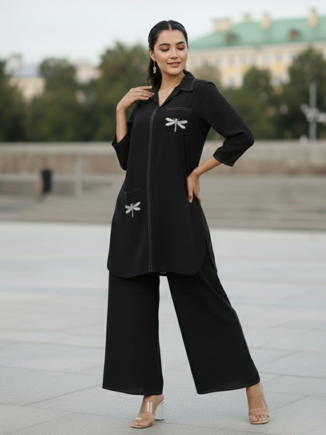 Jayti onyx Butterfly Cotton Co-ord Set