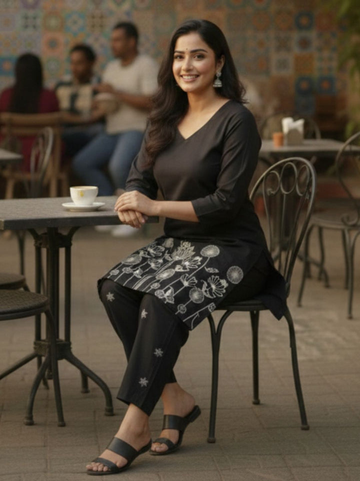 Leena Swish Embroidery Co-ord Set