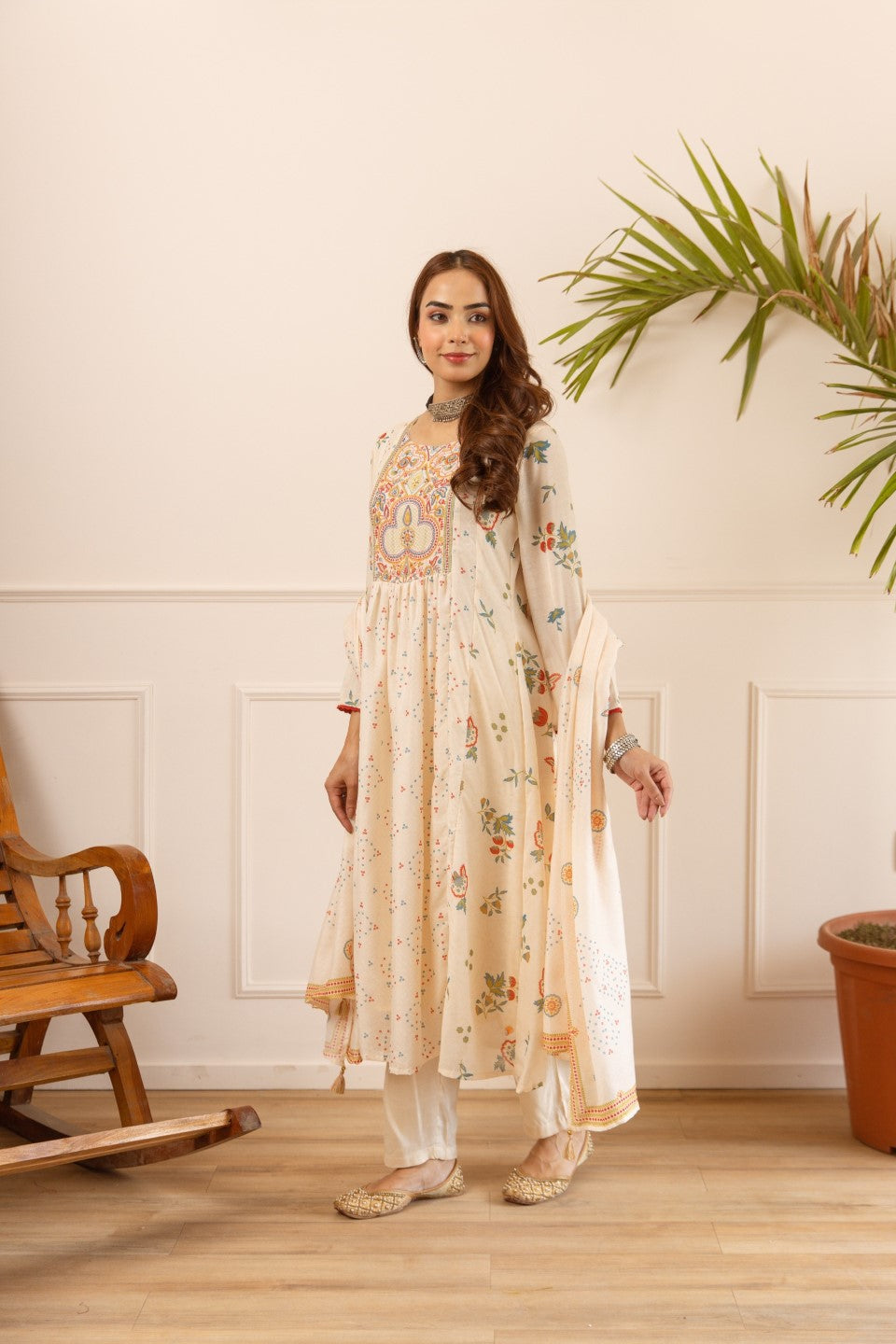 Karen alabaster cotton suit set