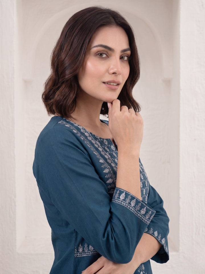 Nabha Azure Printed Kurti