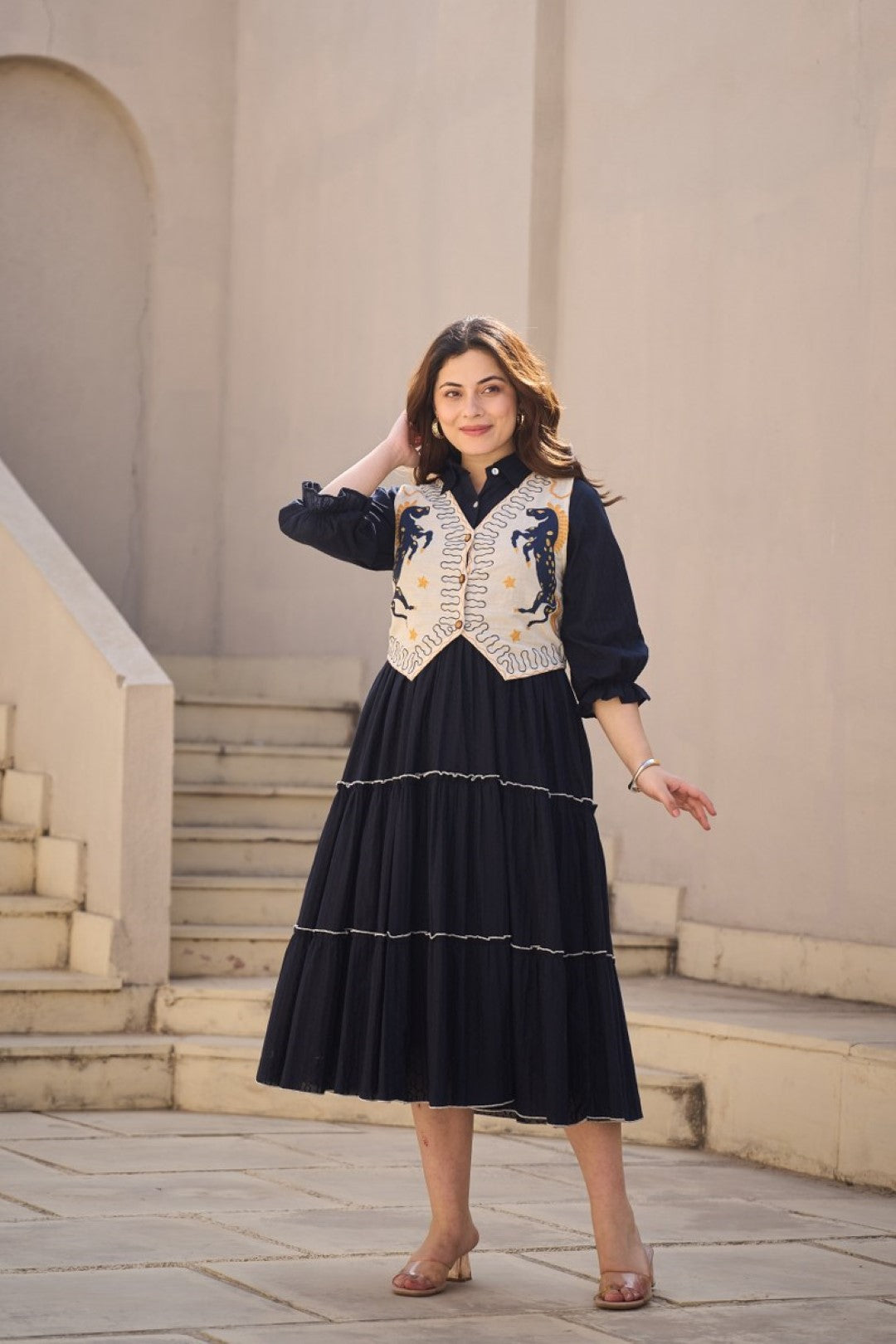 Tatva prussian jacket cotton dress