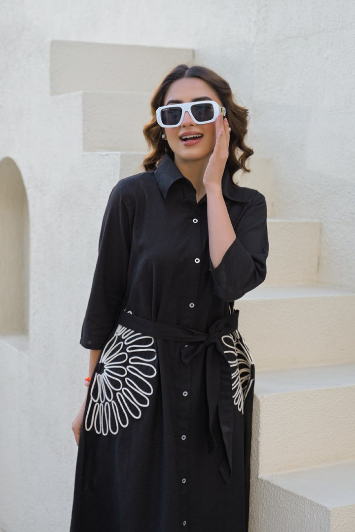 Tatva penn embroidery cotton dress