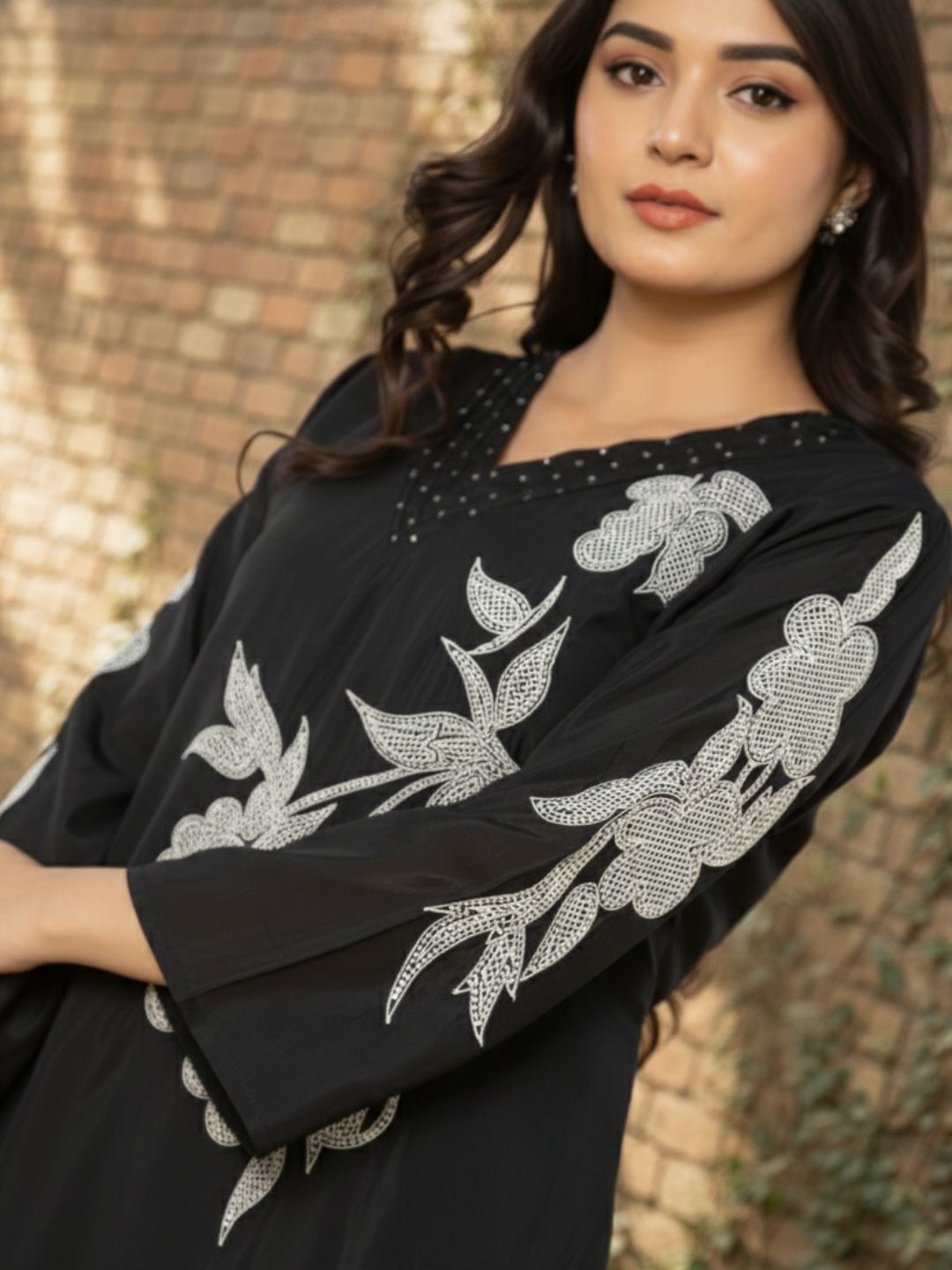 Bodhi Onyx Embroidery Muslin Co-ord Set