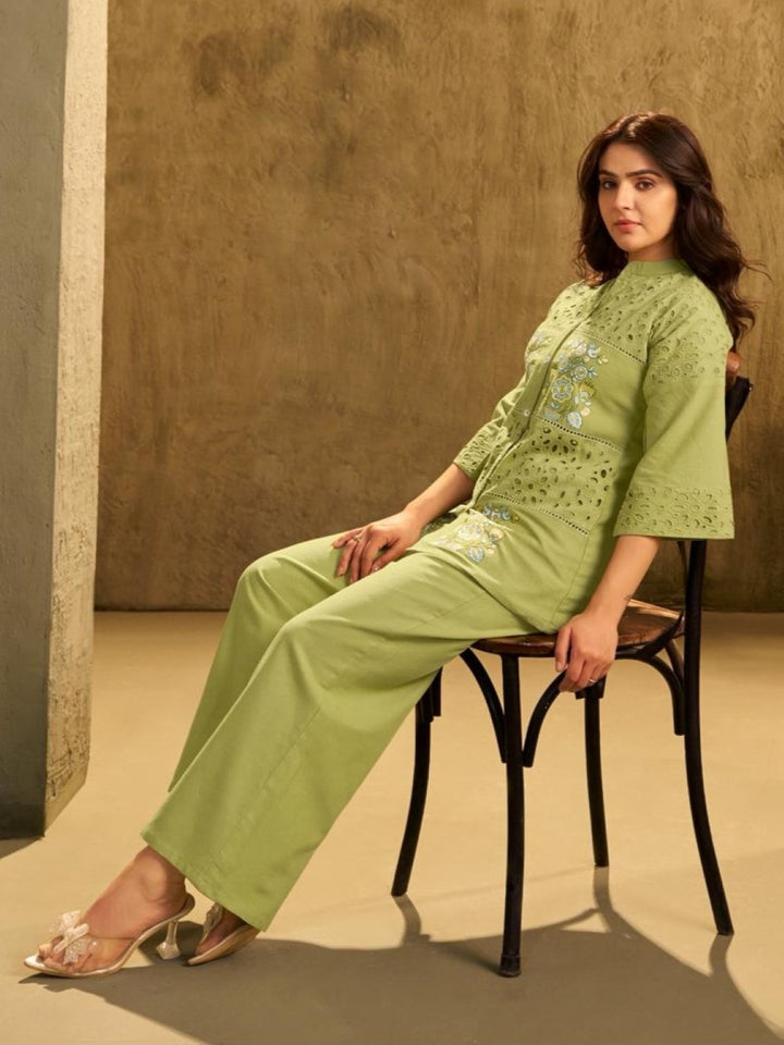 Arim fern embroidery Cotton Co-ord Set