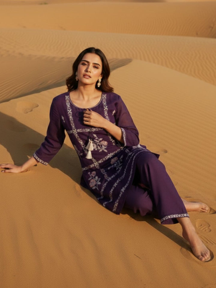 Parikrama Orchid embroidery co-ord set