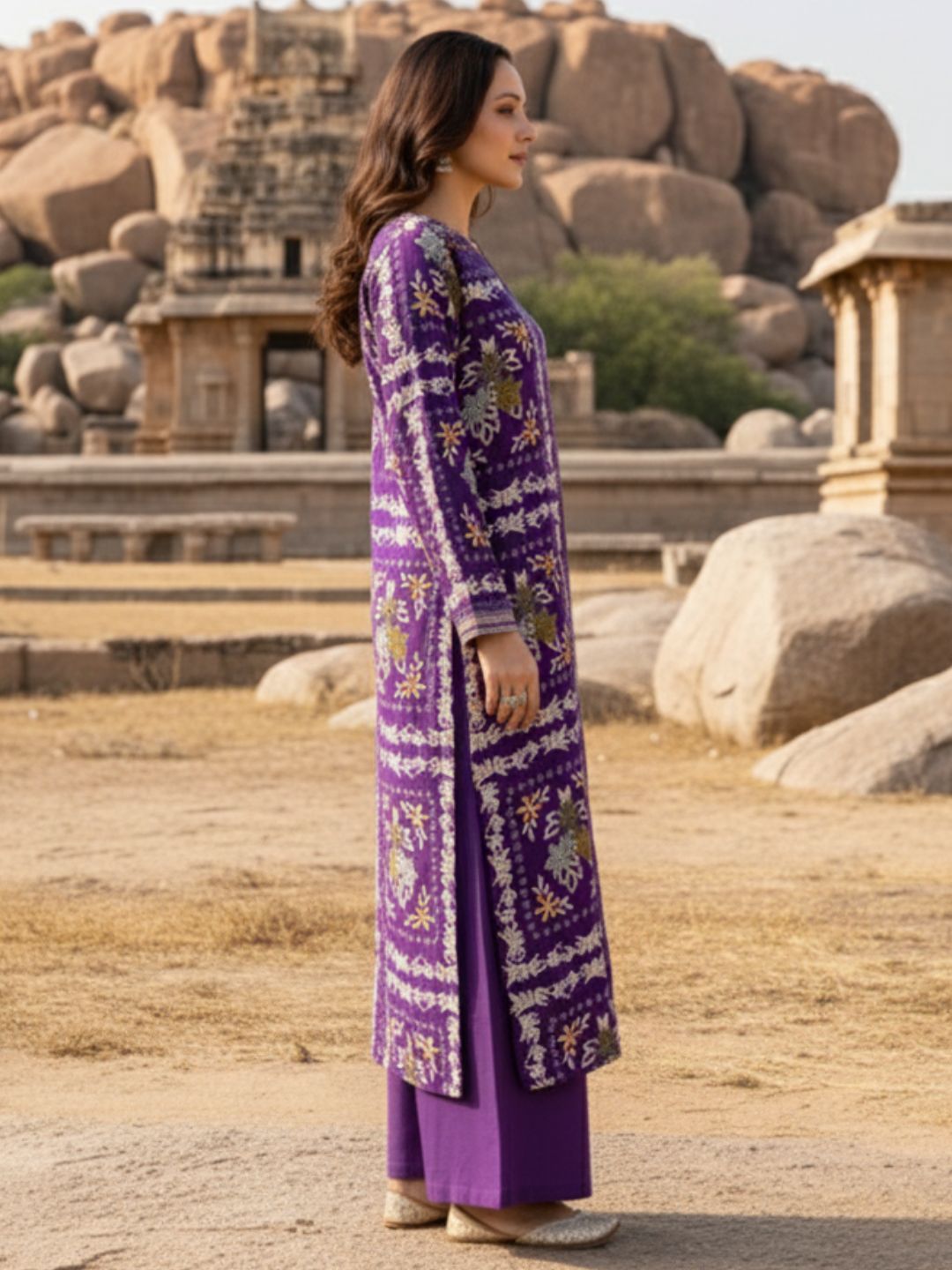 Kabool orchid printed Kurta pant set