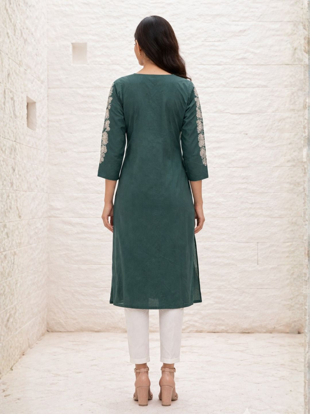 Chandri Viridian Embroidered Kurti