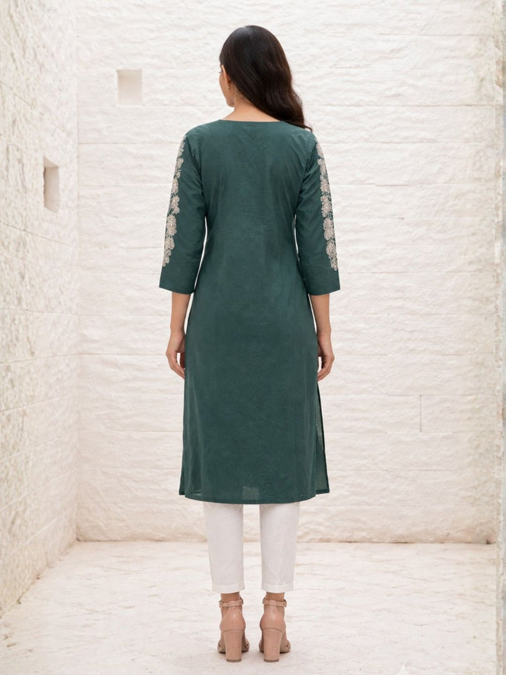 Chandri Viridian Embroidered Kurti