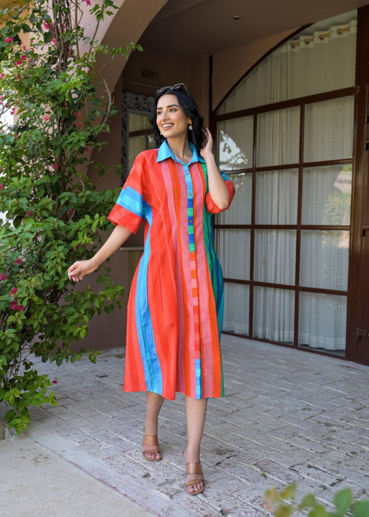 Tatva squash cotton midi dress