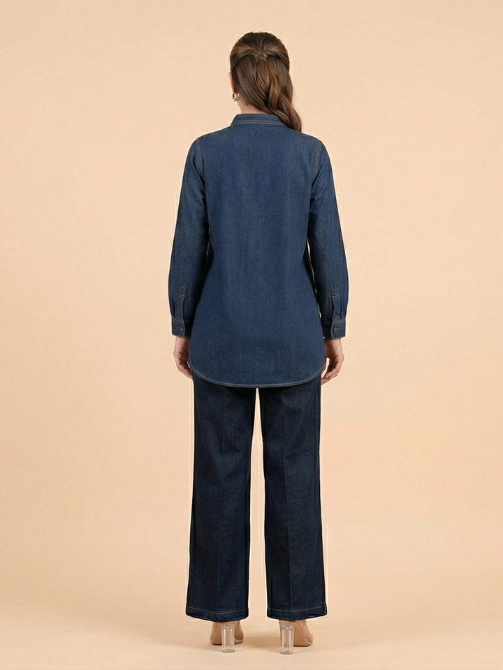 Prisha heart denim co-ord set