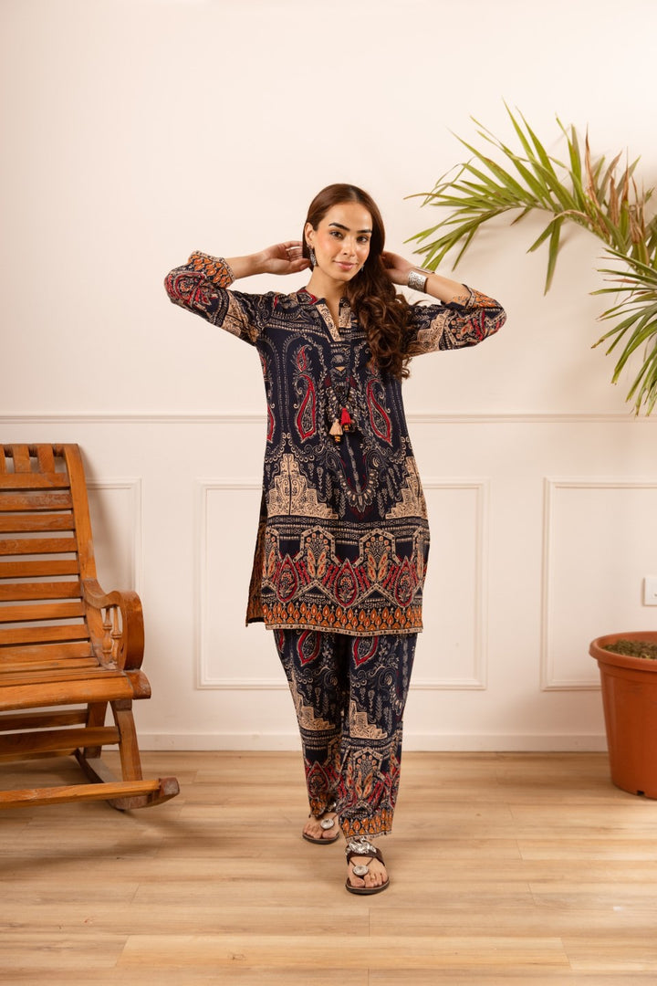 Karen stone printed cotton co-ord set