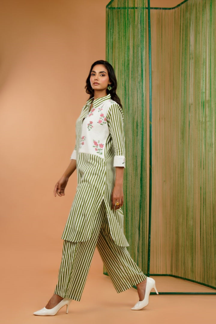 Tatva slime Stripes cotton co-ord set