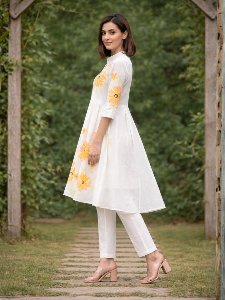 Tiara sunflower cotton kurta pant set