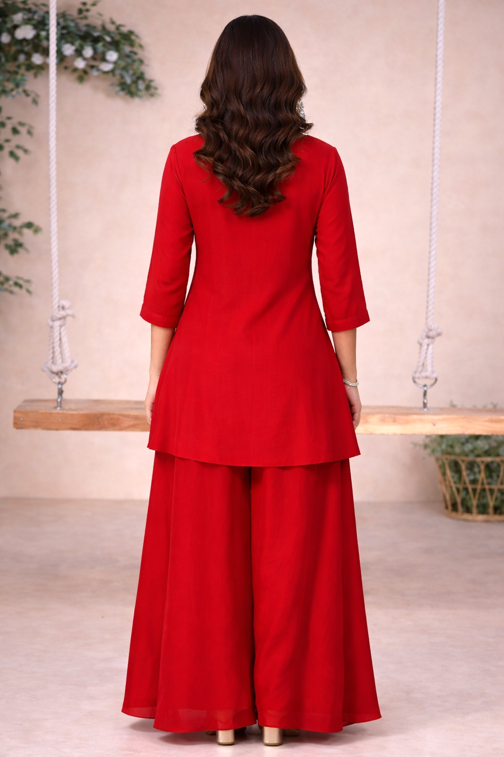 Rasā Scarlet Handwork Luxury Fusion Wear Set