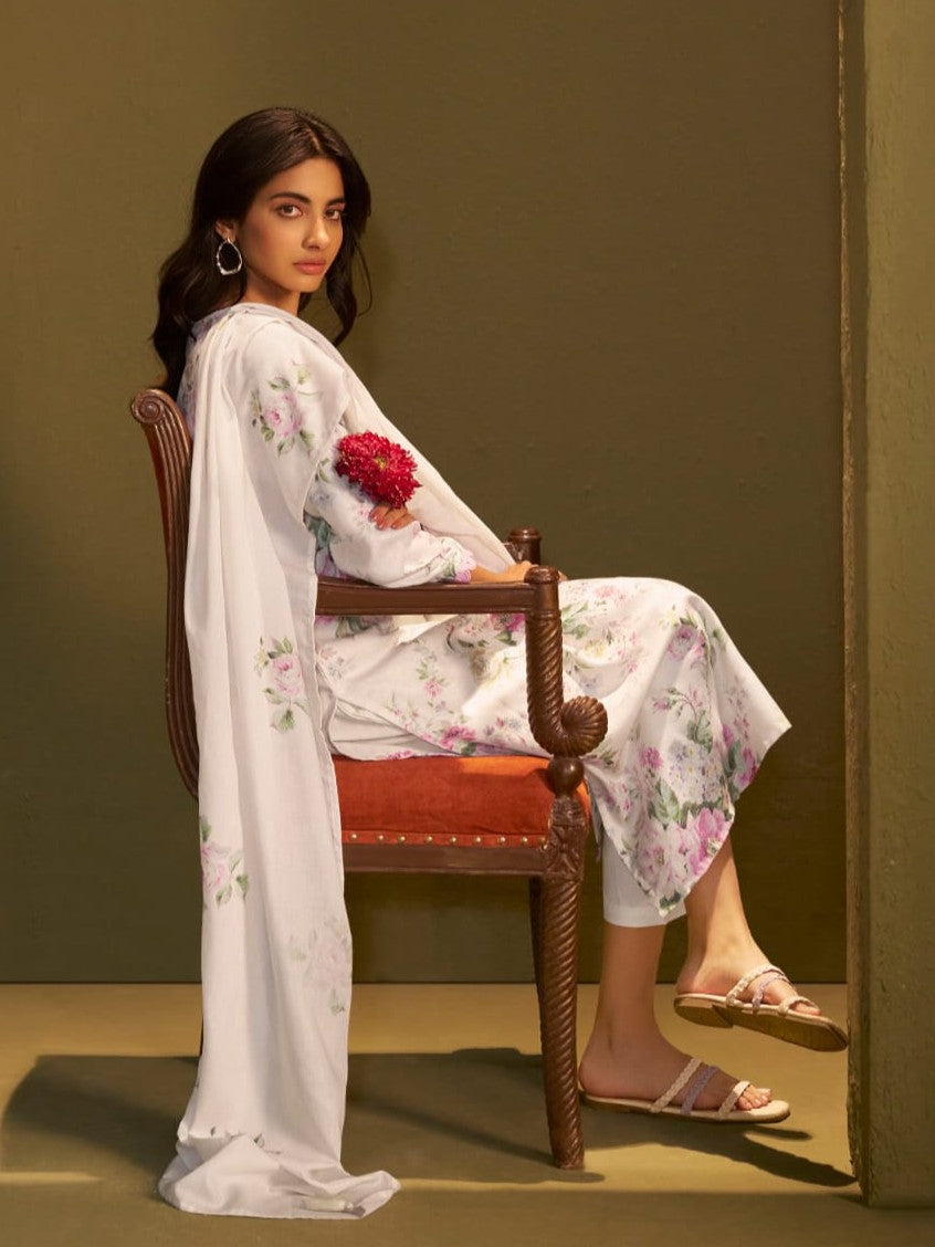 Itrh peony cotton linen suit set
